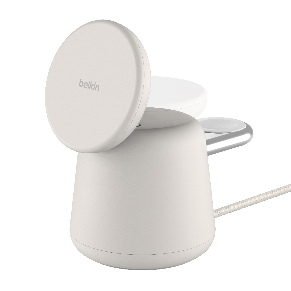 Belkin MagSafe 15W 2 合 1 無線充電底座-淺灰