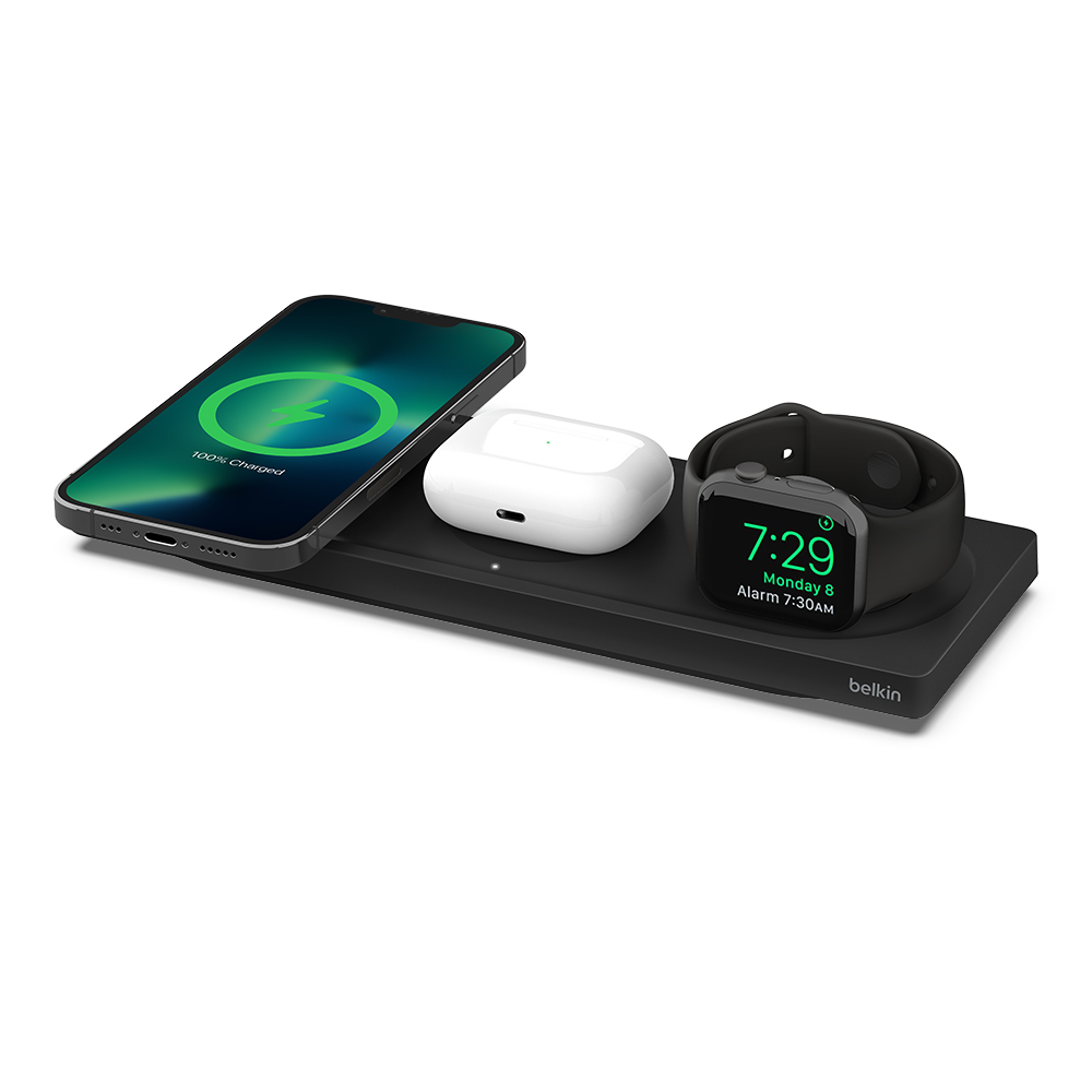 Belkin Magsafe 平板式三合一無線充電座 -黑