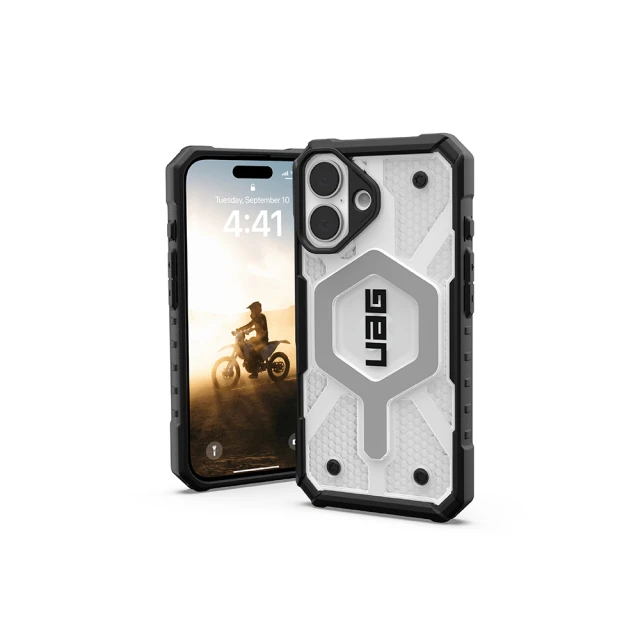 UAG iPhone 16 磁吸耐衝擊經典保護殼-透明(灰圈)
