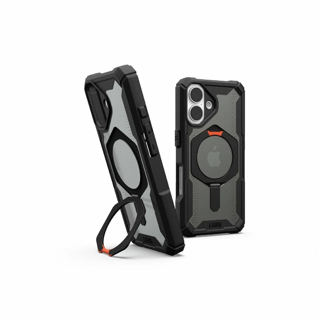 UAG iPhone 16 磁吸耐衝擊支架經典保護殼-透黑(黑圈)