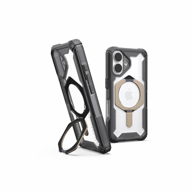 UAG iPhone 16 磁吸耐衝擊支架經典保護殼-透灰(鈦灰圈)