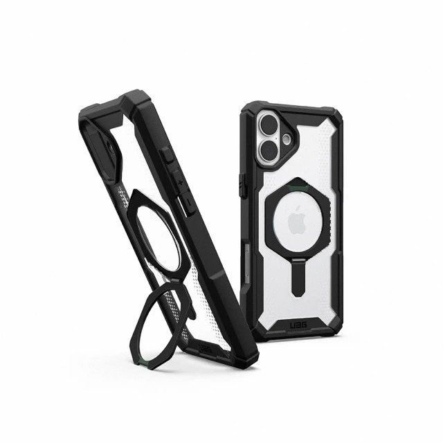 UAG iPhone 16 Plus 磁吸耐衝擊支架經典保護殼-透明(黑圈)