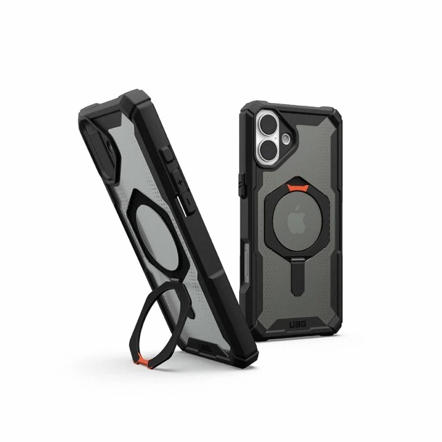 UAG iPhone 16 Plus 磁吸耐衝擊支架經典保護殼-透黑(黑圈)