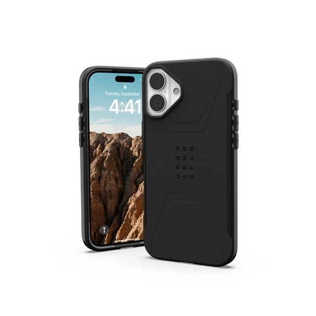 UAG iPhone 16 Plus 磁吸耐衝擊簡約保護殼-黑