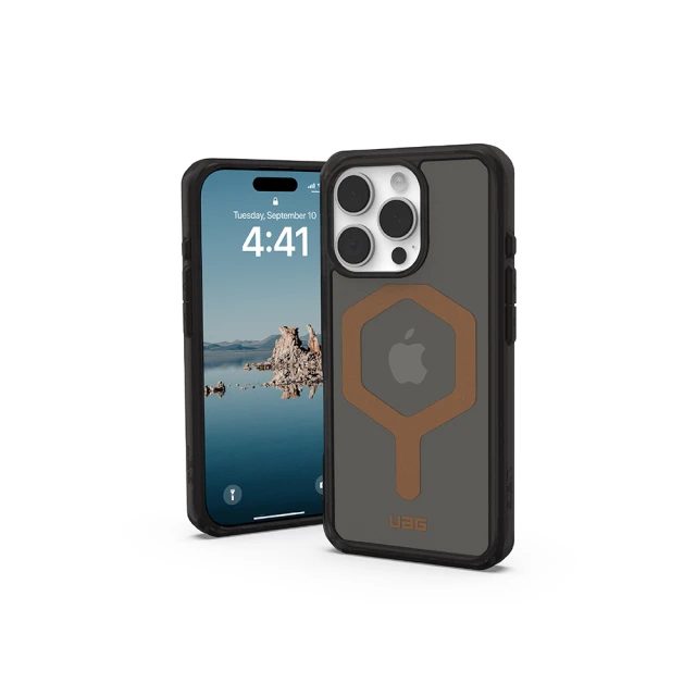 UAG iPhone 16 Pro 磁吸耐衝擊全透保護殼-全透黑(銅圈)