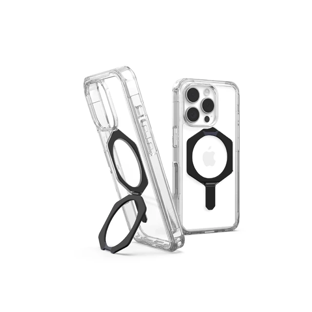 UAG iPhone 16 Pro 磁吸耐衝擊支架全透保護殼-極透明(黑圈)