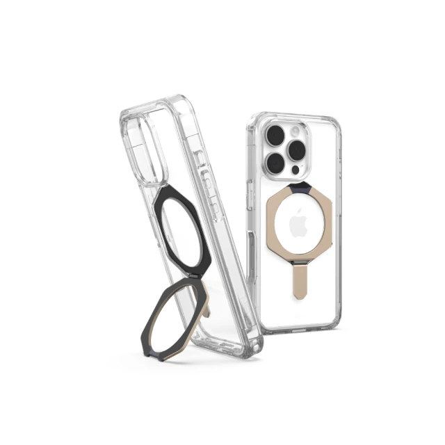 UAG iPhone 16 Pro 磁吸耐衝擊支架全透保護殼-極透明(鈦灰圈)