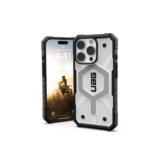 UAG iPhone 16 Pro 磁吸耐衝擊經典保護殼-透明(灰圈)