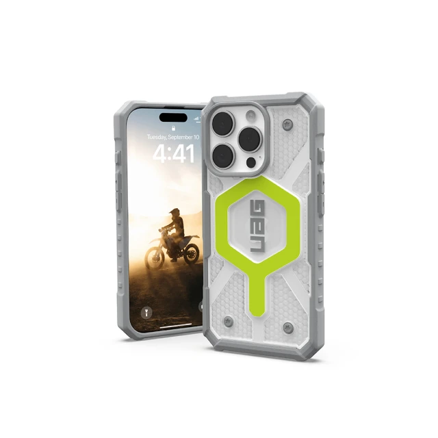 UAG iPhone 16 Pro 磁吸耐衝擊經典保護殼-透明(螢光圈)