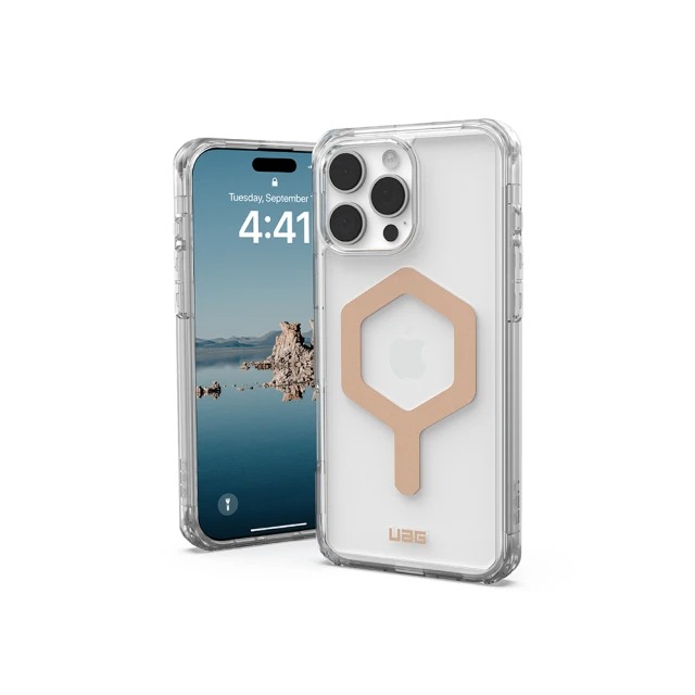 UAG iPhone 16 Pro Max 磁吸耐衝擊全透保護殼-極透明(金圈)