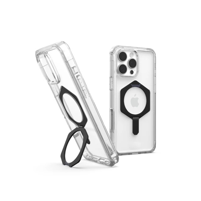 UAG iPhone 16 Pro Max 磁吸耐衝擊支架全透保護殼-極透明(黑圈)