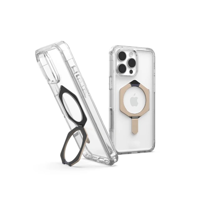 UAG iPhone 16 Pro Max 磁吸耐衝擊支架全透保護殼-極透明(鈦灰圈)