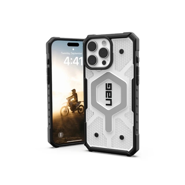 UAG iPhone 16 Pro Max 磁吸耐衝擊經典保護殼-透明(灰圈)