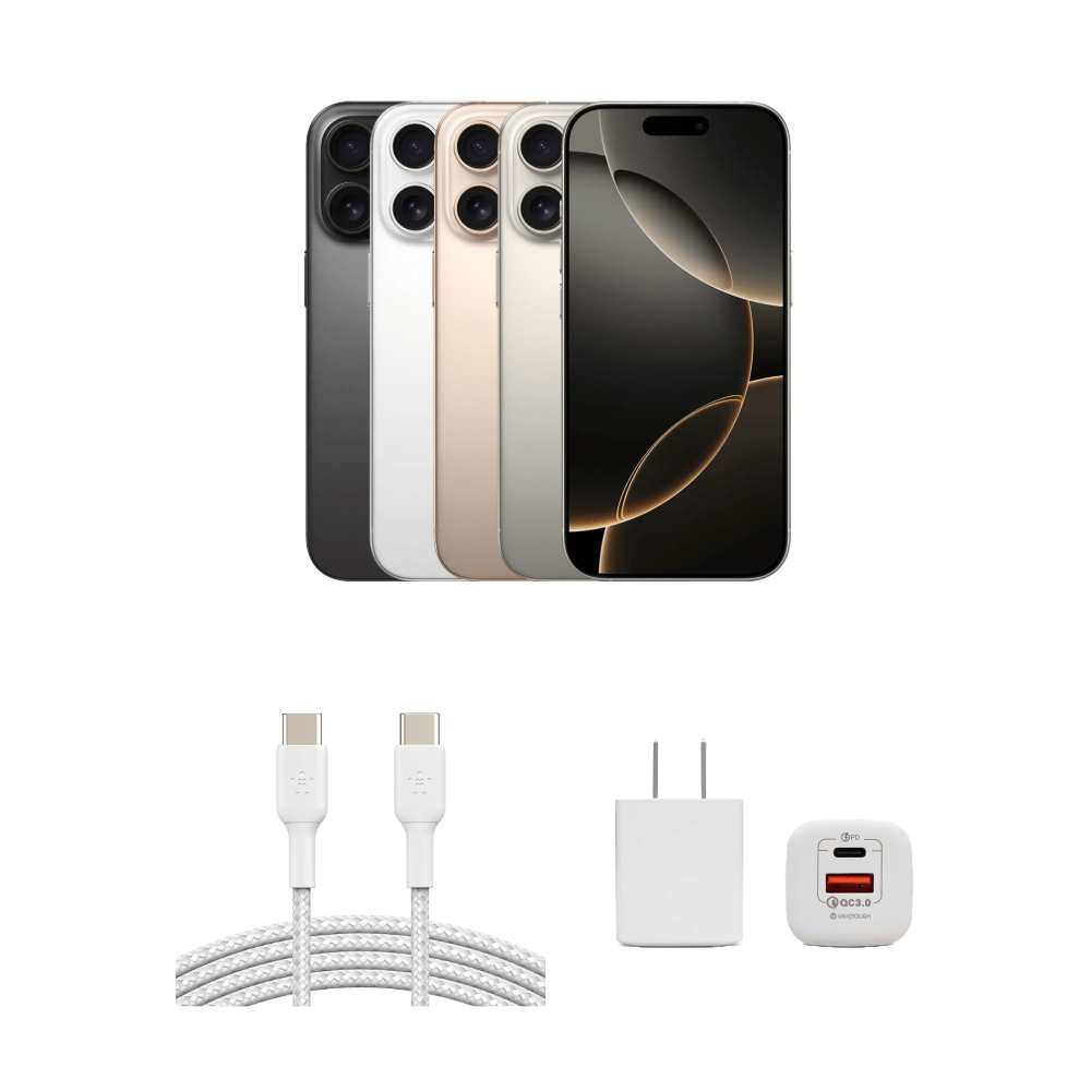 APPLE-iPhone 16 Pro+C To C 編織傳輸線2M(2入)&35W快充頭