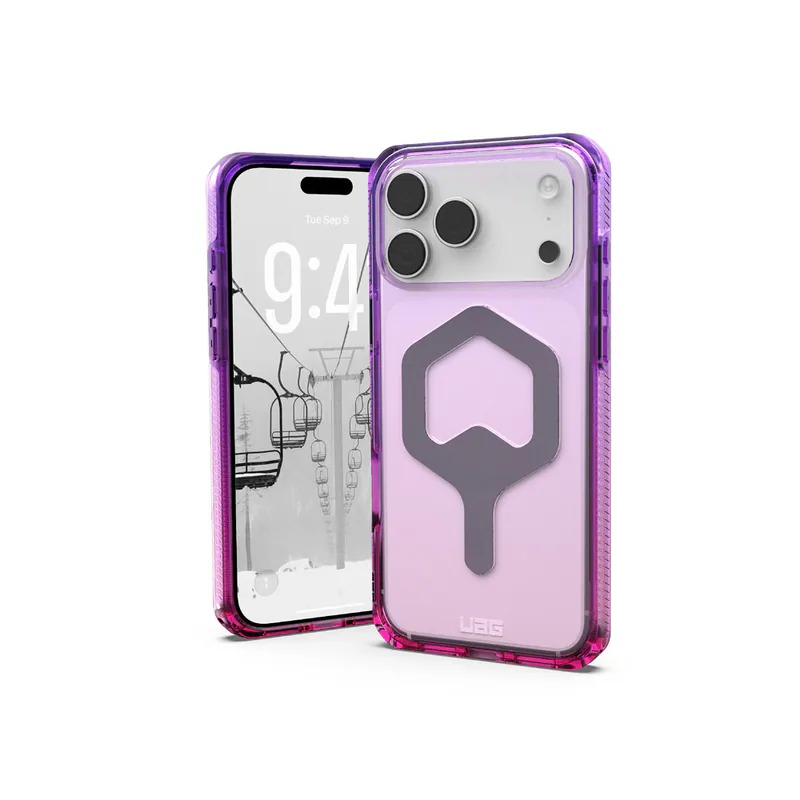 UAG-ip17 pro max 磁吸耐衝擊全透 漸層紫(灰圈) 