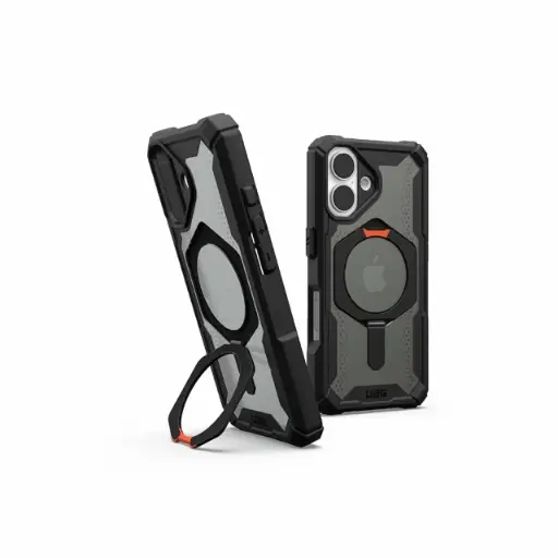 [114476114097] UAG iPhone 16 磁吸耐衝擊支架經典保護殼-透黑(黑圈)