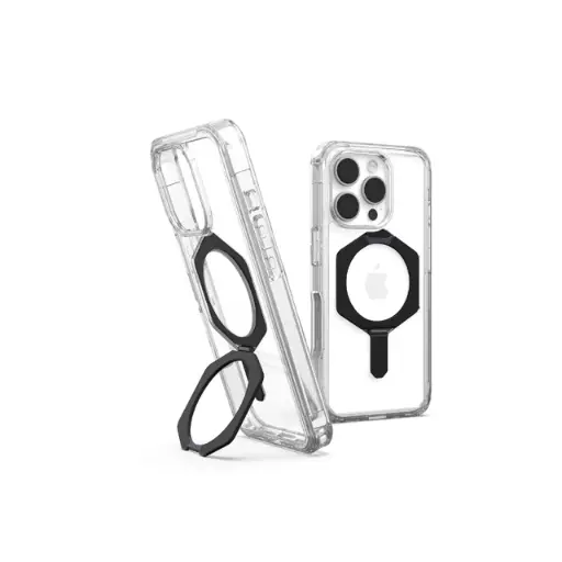 [11449011404G] UAG iPhone 16 Pro 磁吸耐衝擊支架全透保護殼-極透明(黑圈)