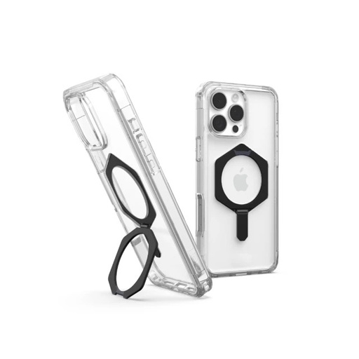 [11448911404G] UAG iPhone 16 Pro Max 磁吸耐衝擊支架全透保護殼-極透明(黑圈)